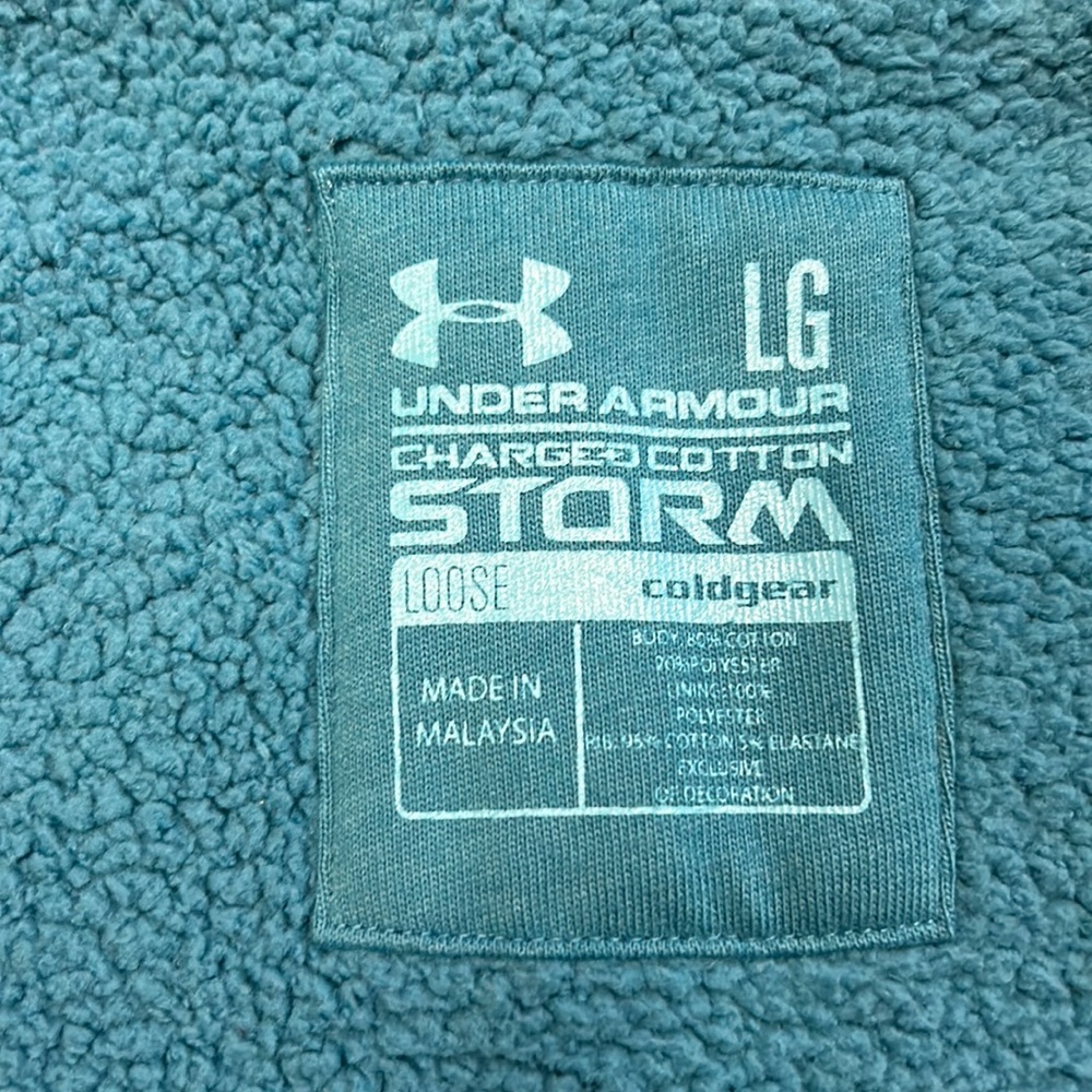 Under Armour Charged Cotton Storm Loose Coldgear Full Zip Hoodie Blue L